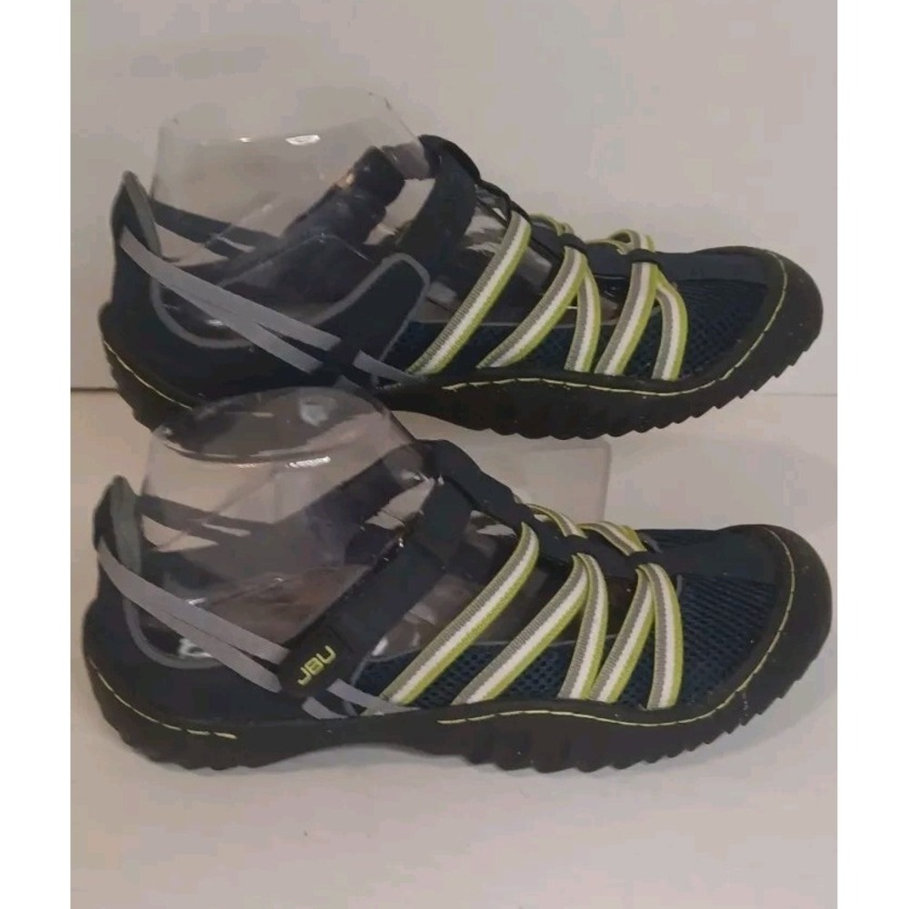 J-Sport by Jambu Slip-On Sneaker Shoe Athletic Sport Blue Green White Women's 8